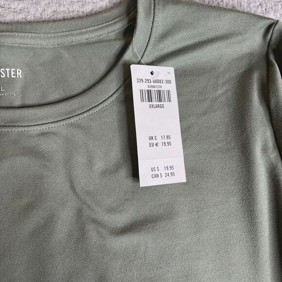 Hollister Crop T-Shirt Womans XXL Green Long Sleeve Stretch - Picture 4 of 12